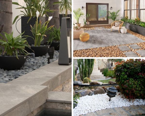 landscaping with rocks and plants